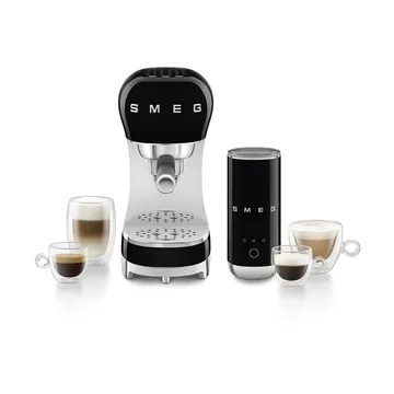 Smeg 50's Style espressokone maidonvaahdottimella - Musta - Smeg
