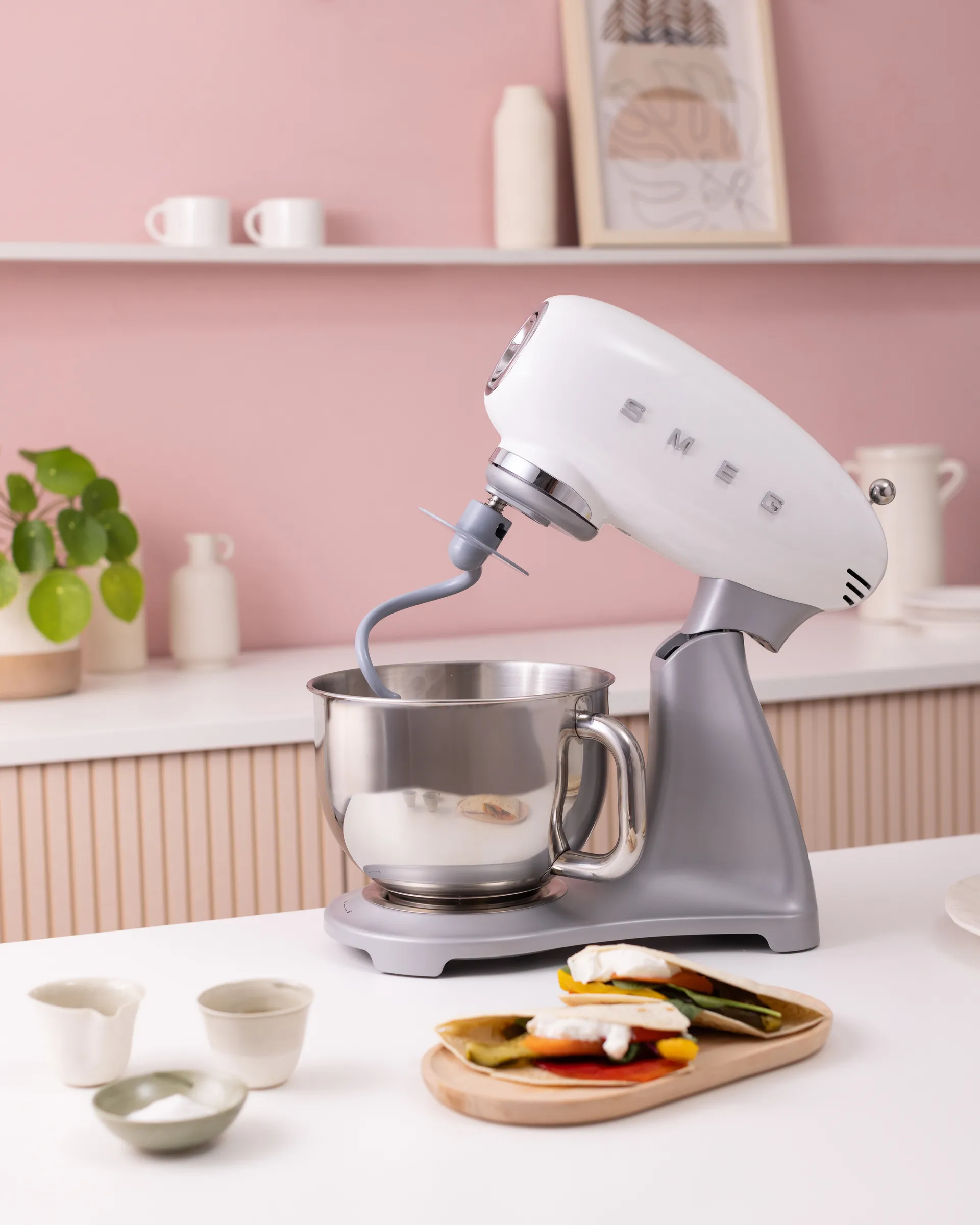 Smeg 50's Style keittiökone 4,8 L, Valkoinen hopea 800 W Smeg