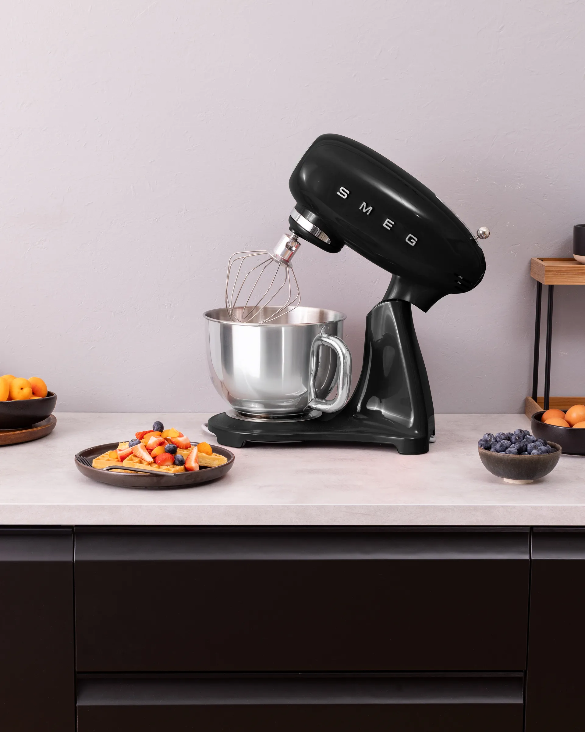 Smeg 50’s style keittiökone, Musta, 1000 W, 4,8 l Smeg