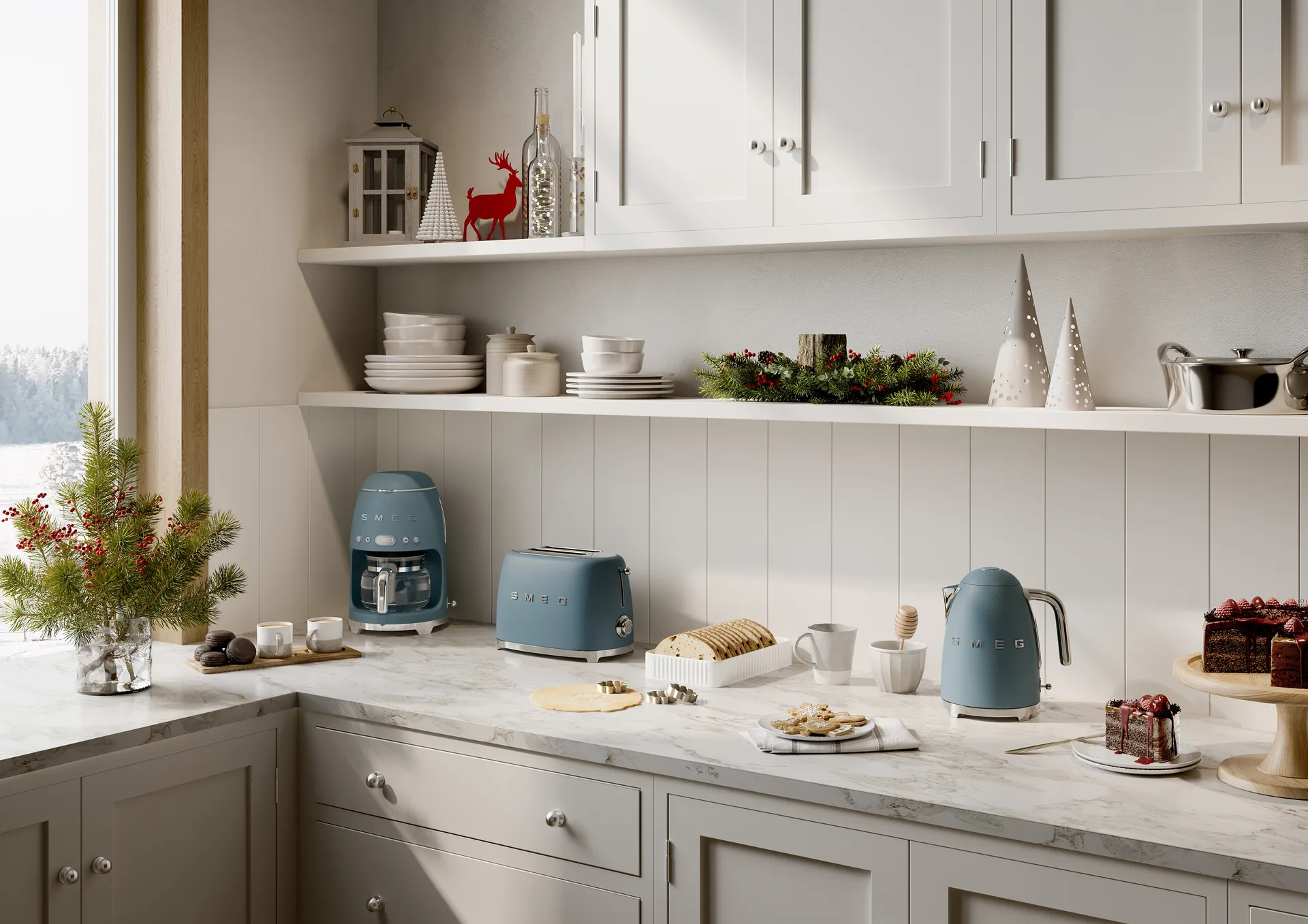 Smeg 50's Style leivänpaahdin 2 viipaletta, Storm blue Smeg