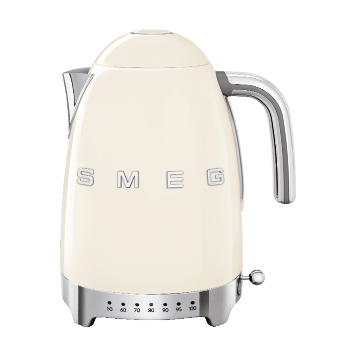 Smeg 50's Style vedenkeitin säädettävällä lämpötilalla 1,7 L - Kermanvalkoinen - Smeg