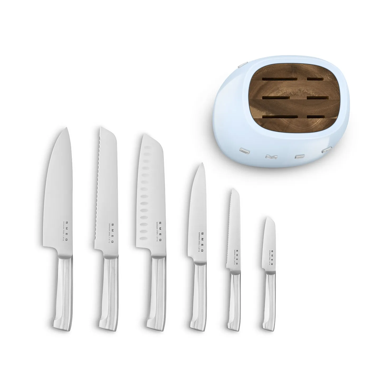 Smeg 50's Style veitsisarja 7 osaa, Pastell sininen Smeg