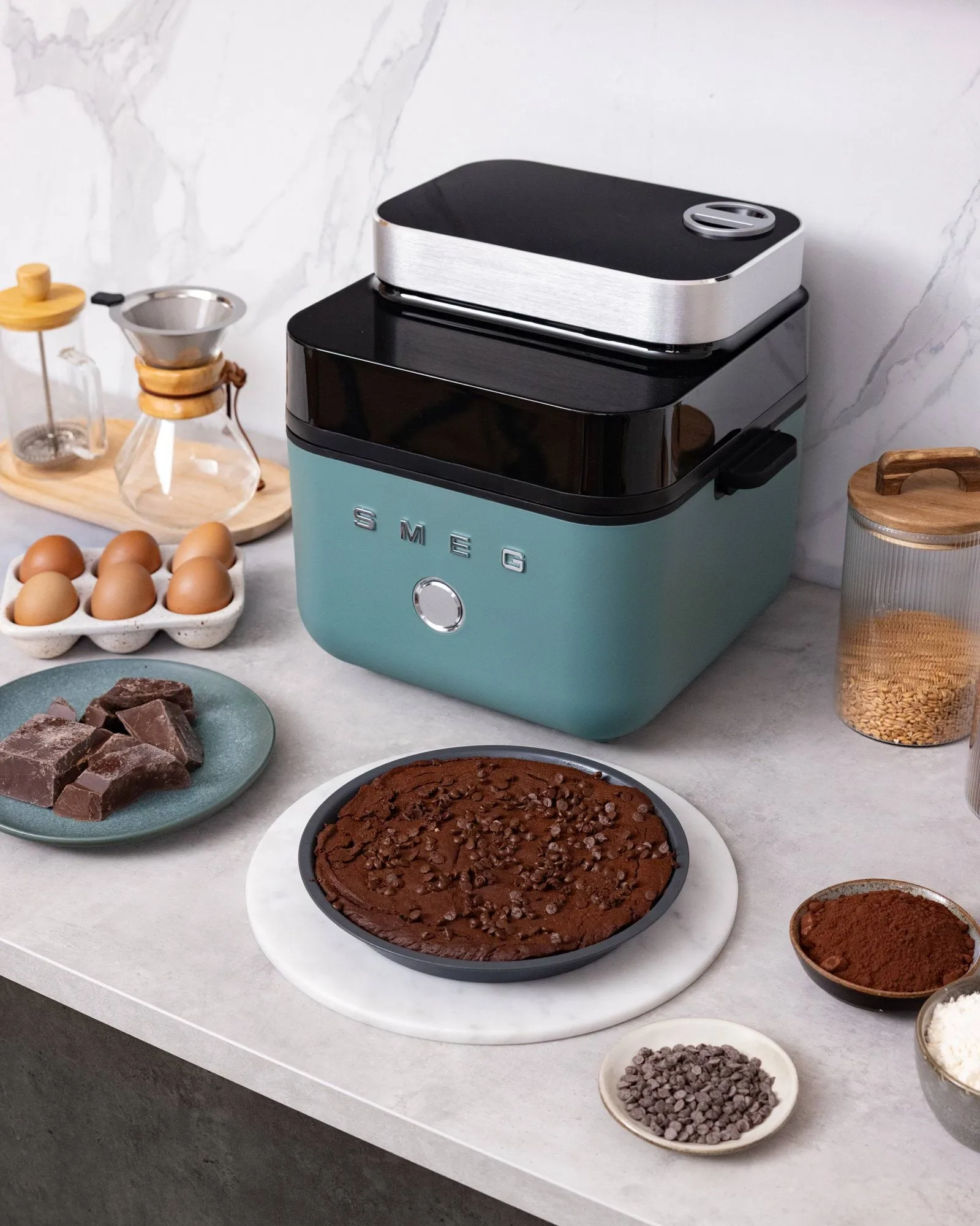 Smeg Air Fryer friteerauskeitin, Emerald green matta Smeg