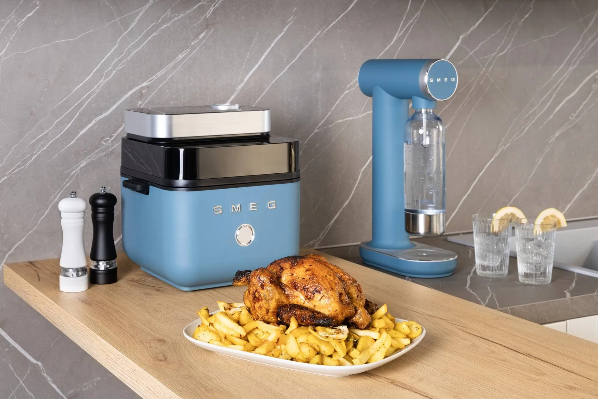 Smeg Air Fryer friteerauskeitin, Storm blue matt Smeg