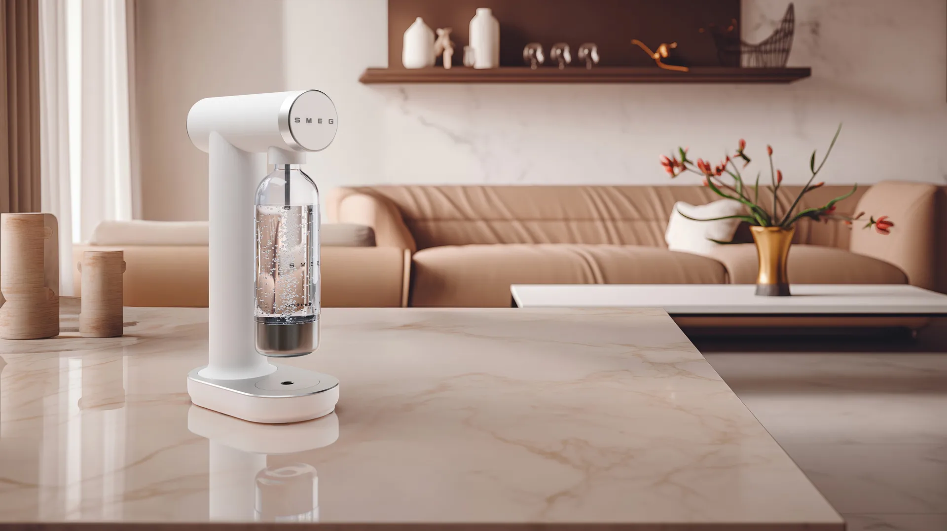 Smeg Sodamaker hiilihapotuslaite, Matt valkoinen Smeg