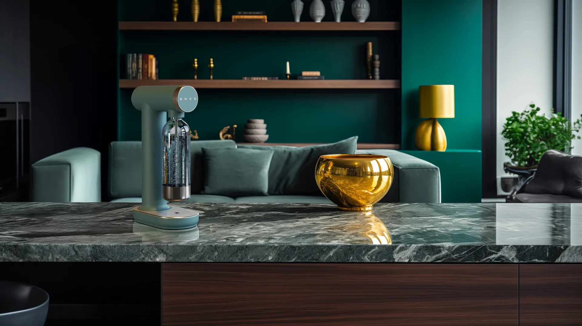 Smeg Sodamaker hiilihapotuslaite, Smaragdinvihreä Smeg