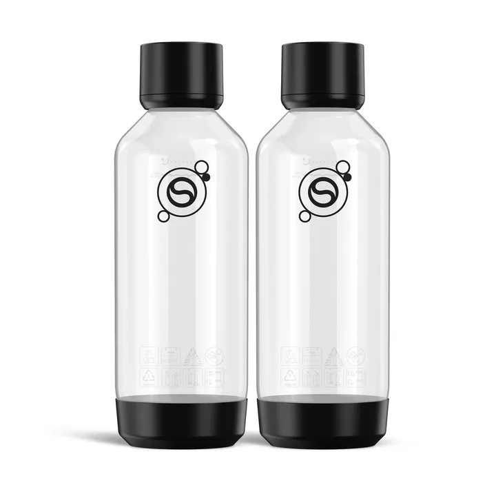 Fizz & Refresh pullo - Musta, 1 l, 2 kpl - Sodastream