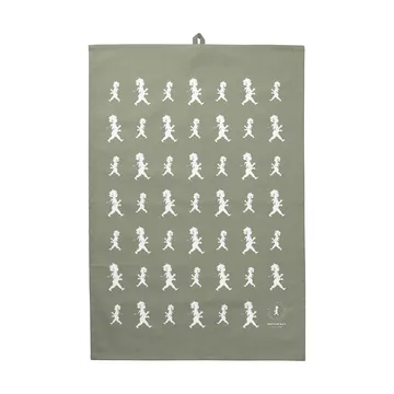 Solstickan keittiöpyyhe 50 x 70 cm - Vihreä-valkoinen - Solstickan Design