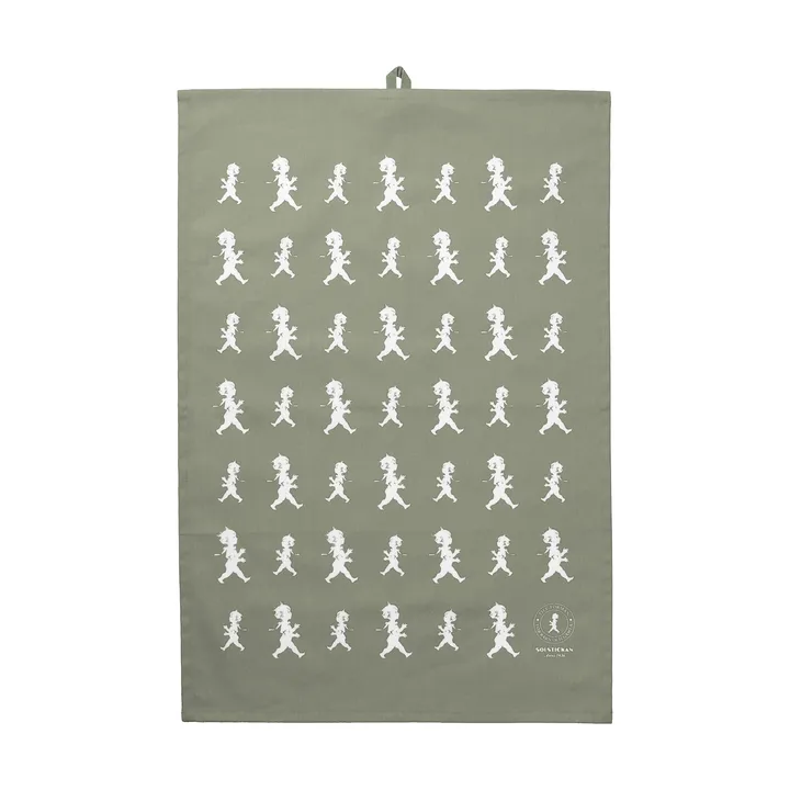 Solstickan keittiöpyyhe 50 x 70 cm - Vihreä-valkoinen - Solstickan Design
