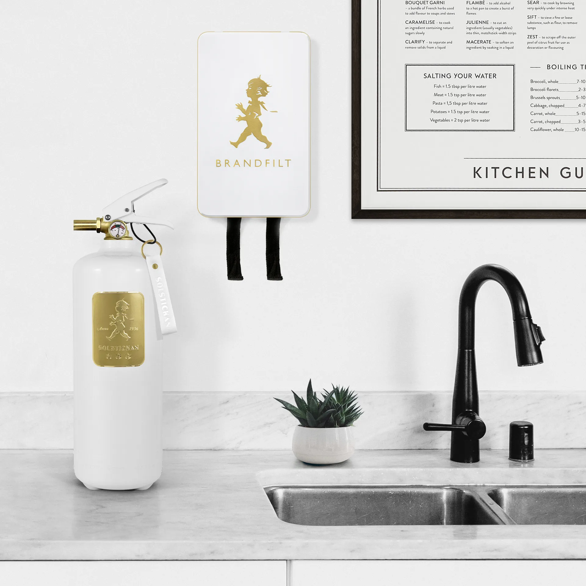 Solstickan palosammutin 2 kg, Valkoinen-kulta Solstickan Design