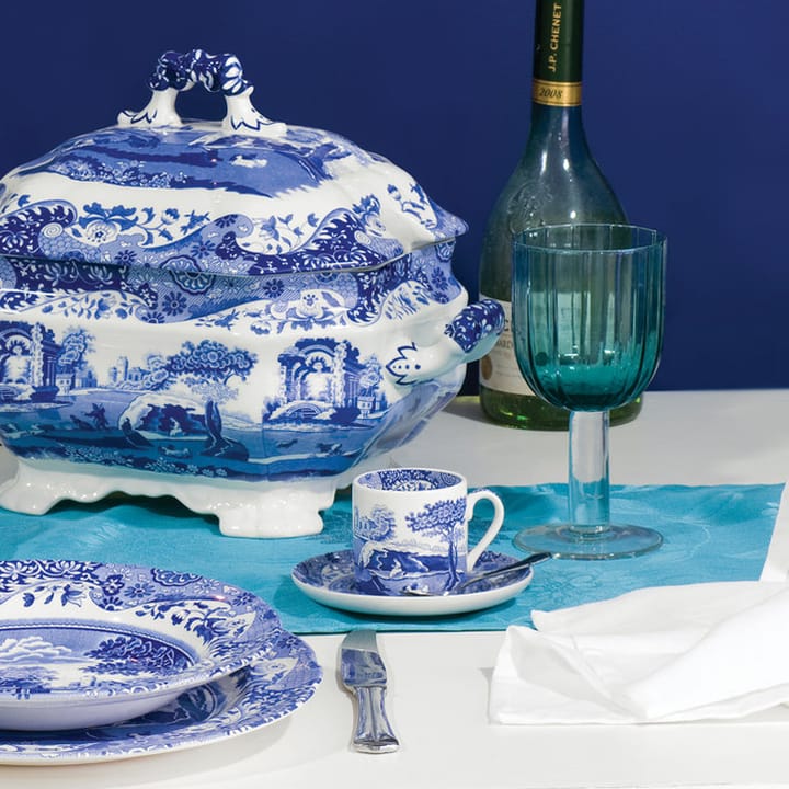 Blue Italian -kahvikuppi ja aluslautanen, 9 cl Spode