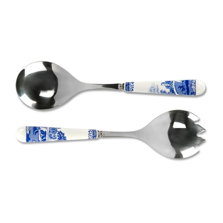 Blue Italian -salaattiottimet 2 osaa, Keramiikka-ruostumaton teräs Spode