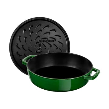 Staub Chistera traktoriastia valurauta Ø24 cm - Basilikavihreä - STAUB