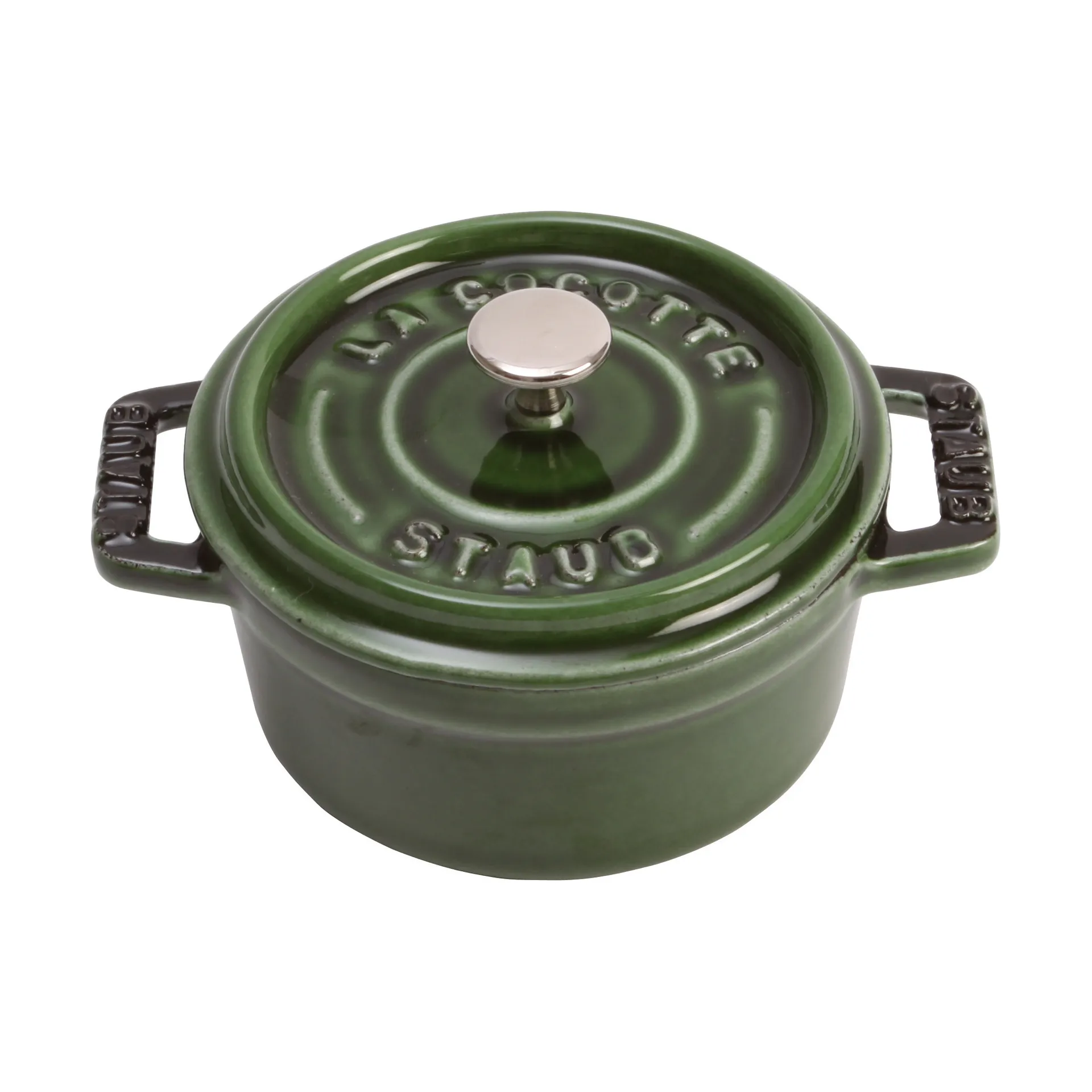 Staub La Cocotte pyöreä pata valurauta 0,25 L, Basilikanvihreä STAUB