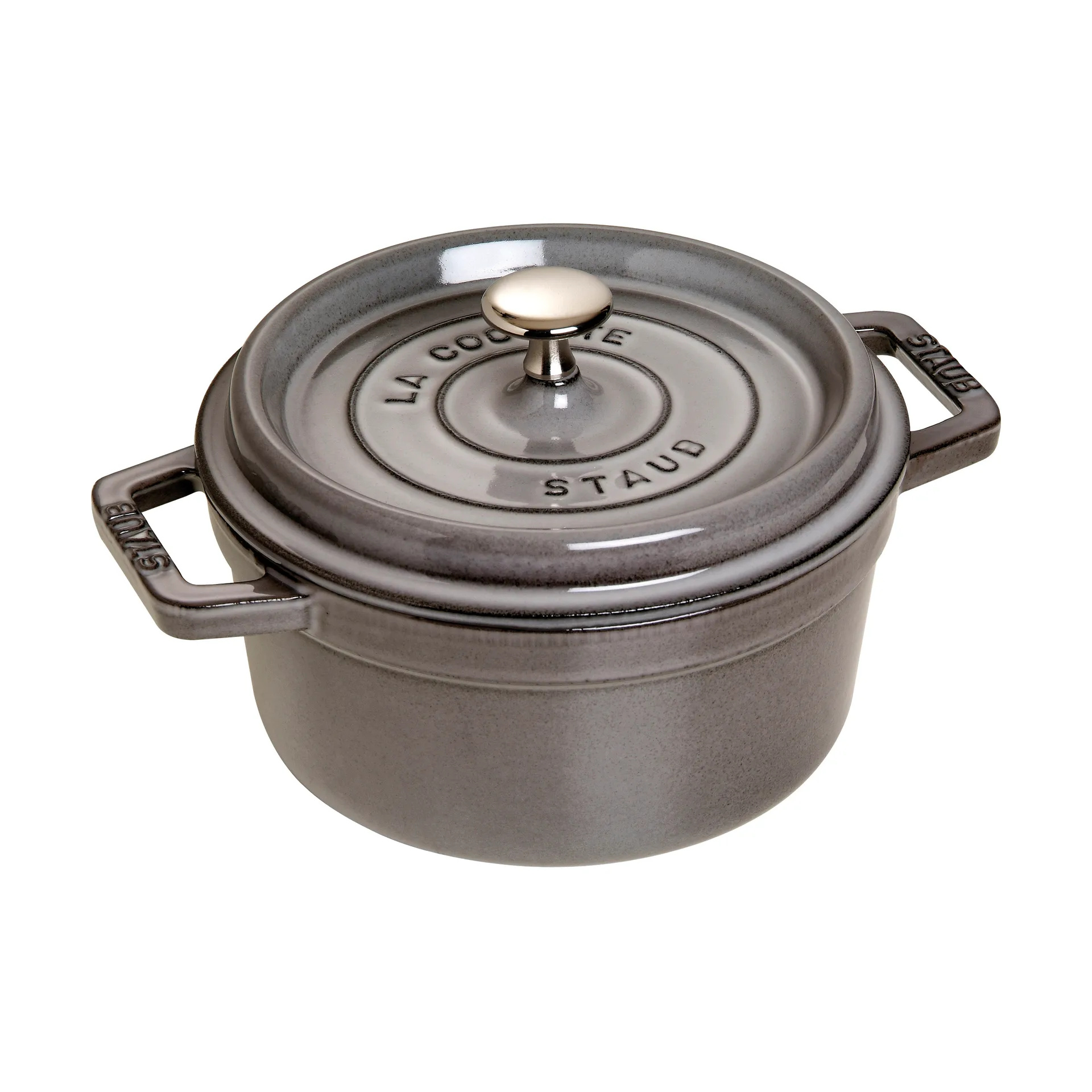 Staub La Cocotte pyöreä pata valurauta 2,6 L, Grafiitinharmaa STAUB