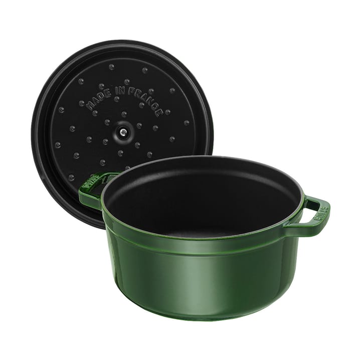 Staub La Cocotte pyöreä pata valurauta 3,8 L., Basilikanvihreä STAUB