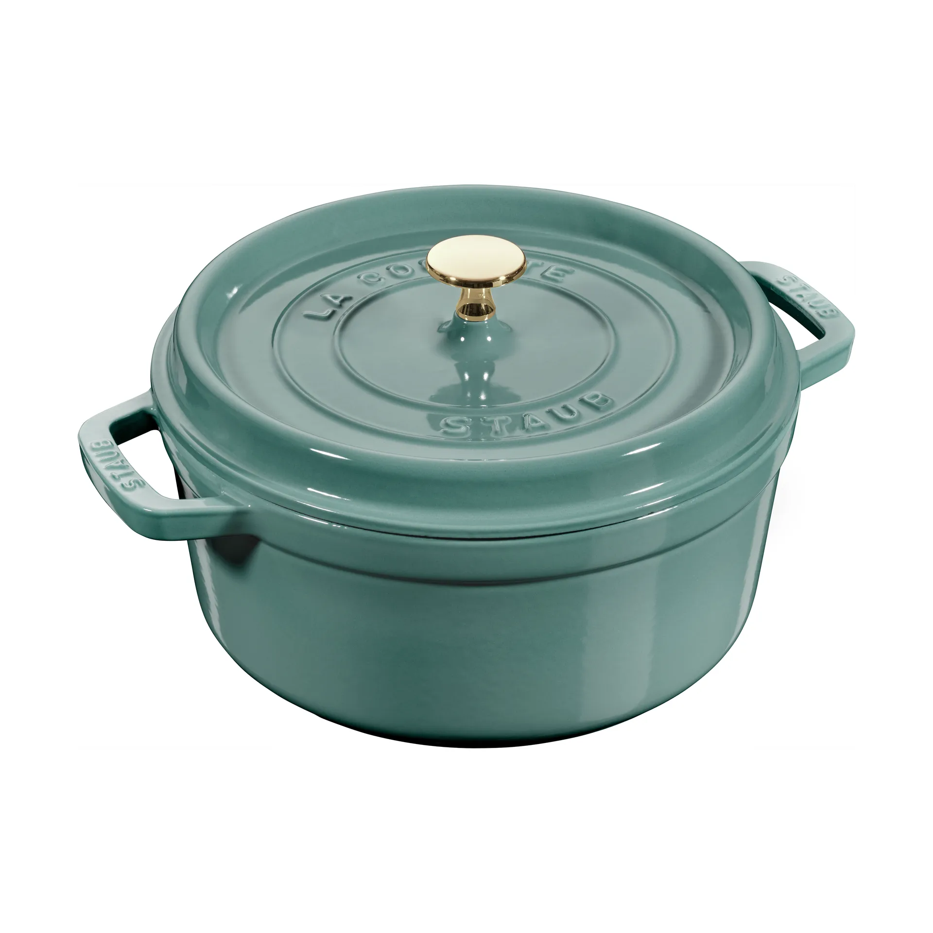 Staub La Cocotte pyöreä pata valurauta 3,8 L., Eukalyptus puu STAUB