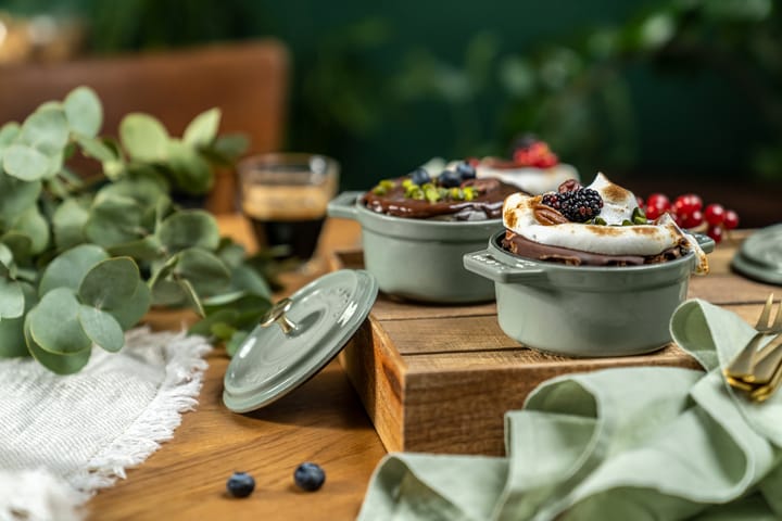Staub La Cocotte pyöreä pata valurauta 3,8 L., Eukalyptus puu STAUB