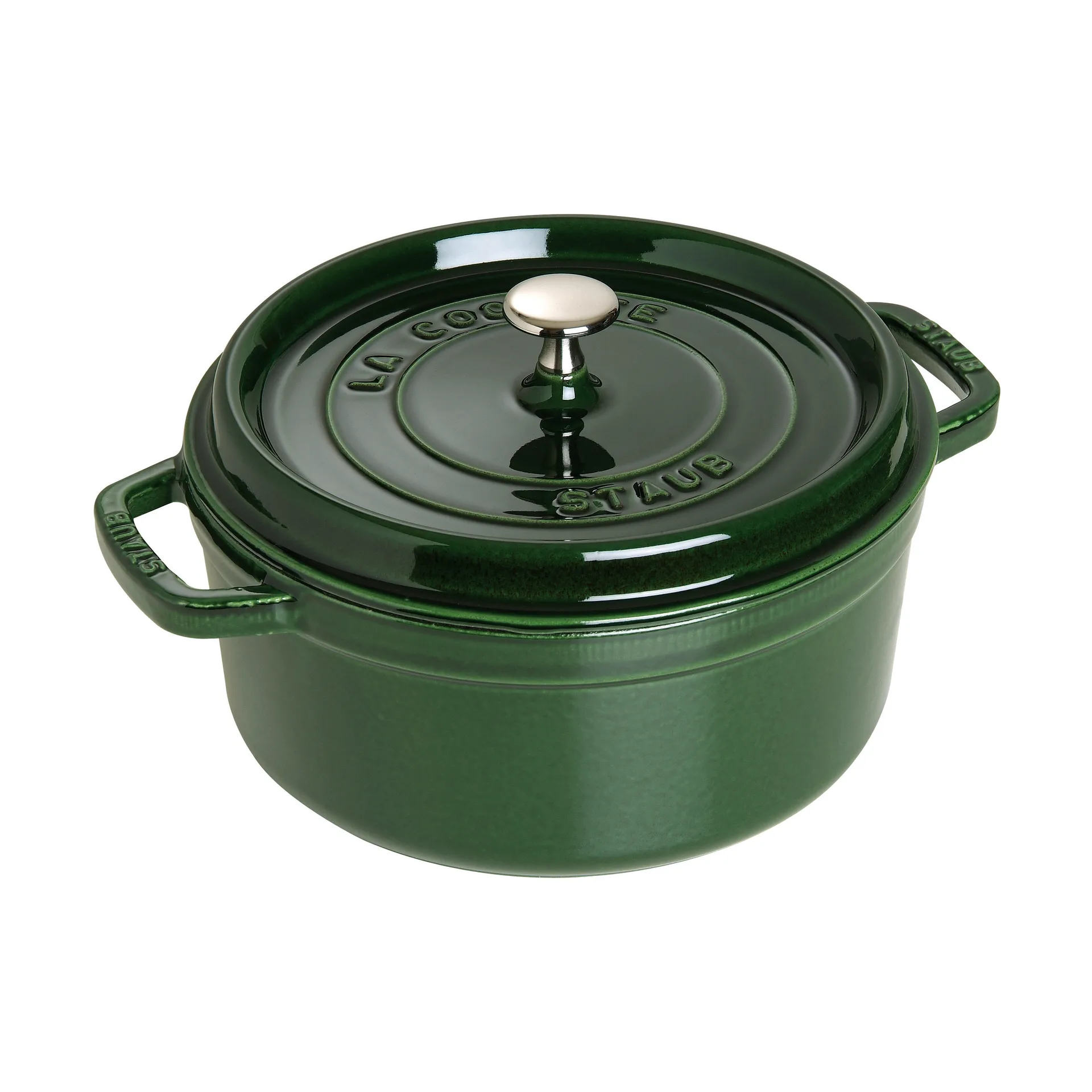 Staub La Cocotte pyöreä pata valurauta 5,2 L, Basilikanvihreä STAUB