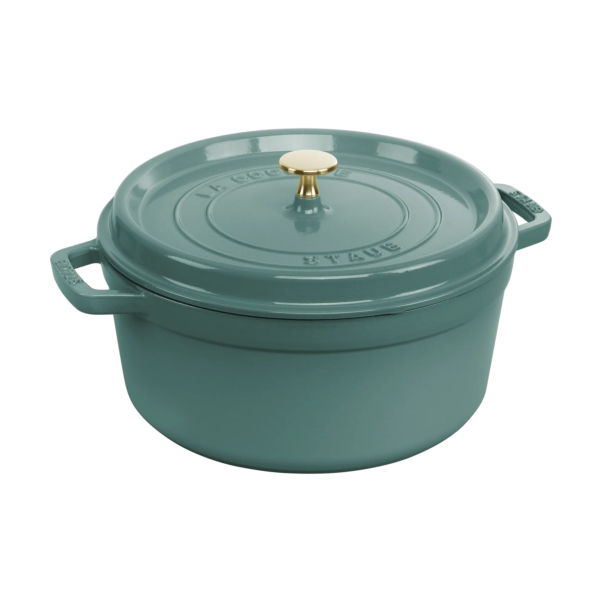 Staub La Cocotte pyöreä pata valurauta 5,2 L, Eukalyptus puu STAUB