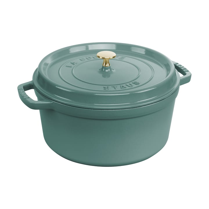 Staub La Cocotte pyöreä pata valurauta 6,7 L - Eukalyptus puu - STAUB