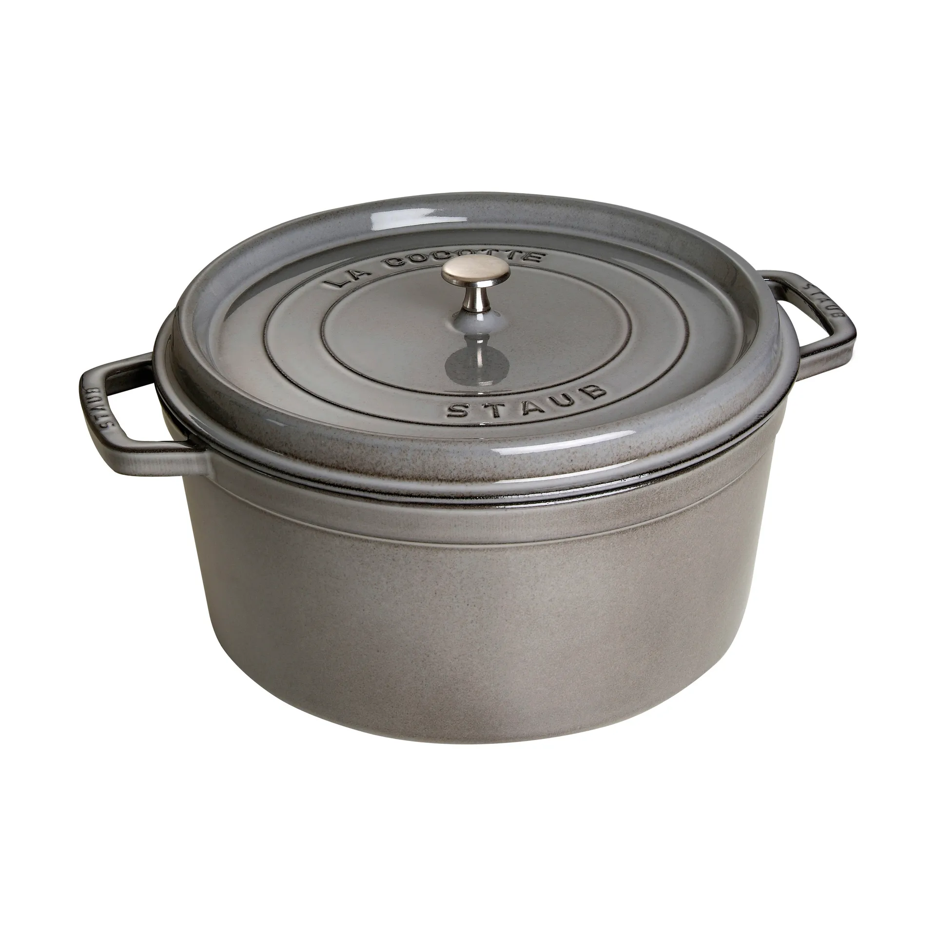 Staub La Cocotte pyöreä pata valurauta 8,4 L, Grafiitinharmaa STAUB