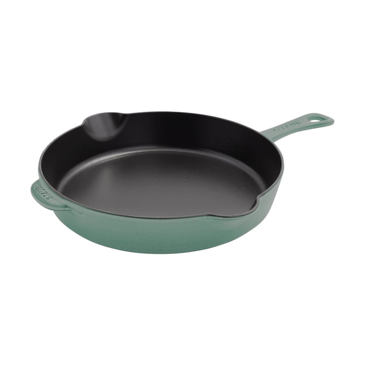 Staub paistinpannu valurauta kaatonokalla Ø28 cm - Eukalyptus puu - STAUB