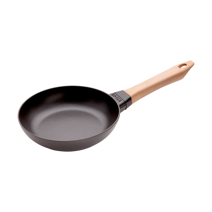 Staub paistinpannu valurauta musta vaalea puukahva. - Ø20 cm - STAUB