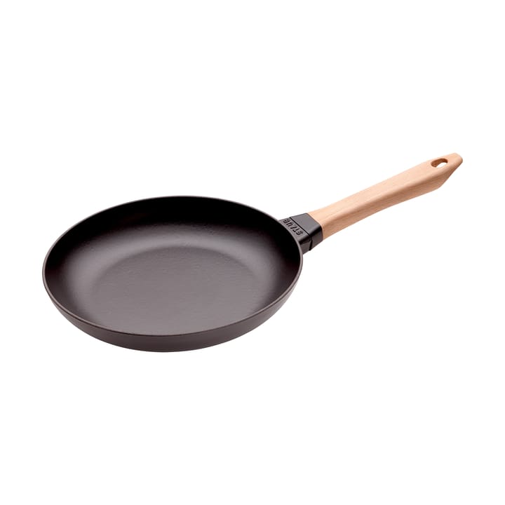Staub paistinpannu valurauta musta vaalea puukahva. - Ø26 cm - STAUB