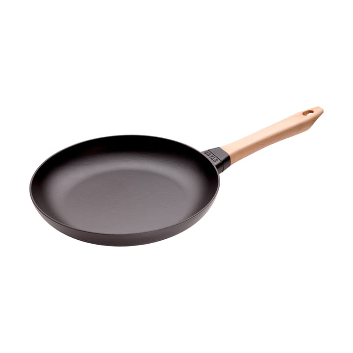 Staub paistinpannu valurauta musta vaalea puukahva. - Ø28 cm - STAUB