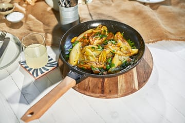 Staub paistinpannu valurauta musta vaalea puukahva. - Ø28 cm - STAUB