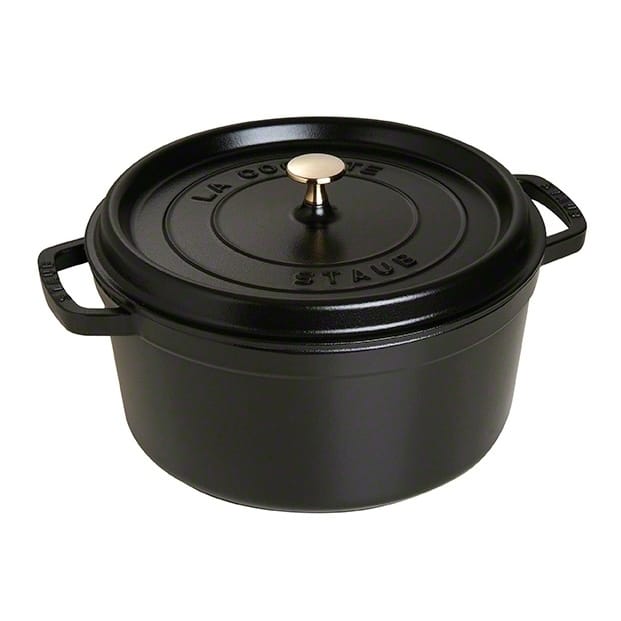 Staub pyöreä pata valurautaa, 6,7 l, musta STAUB