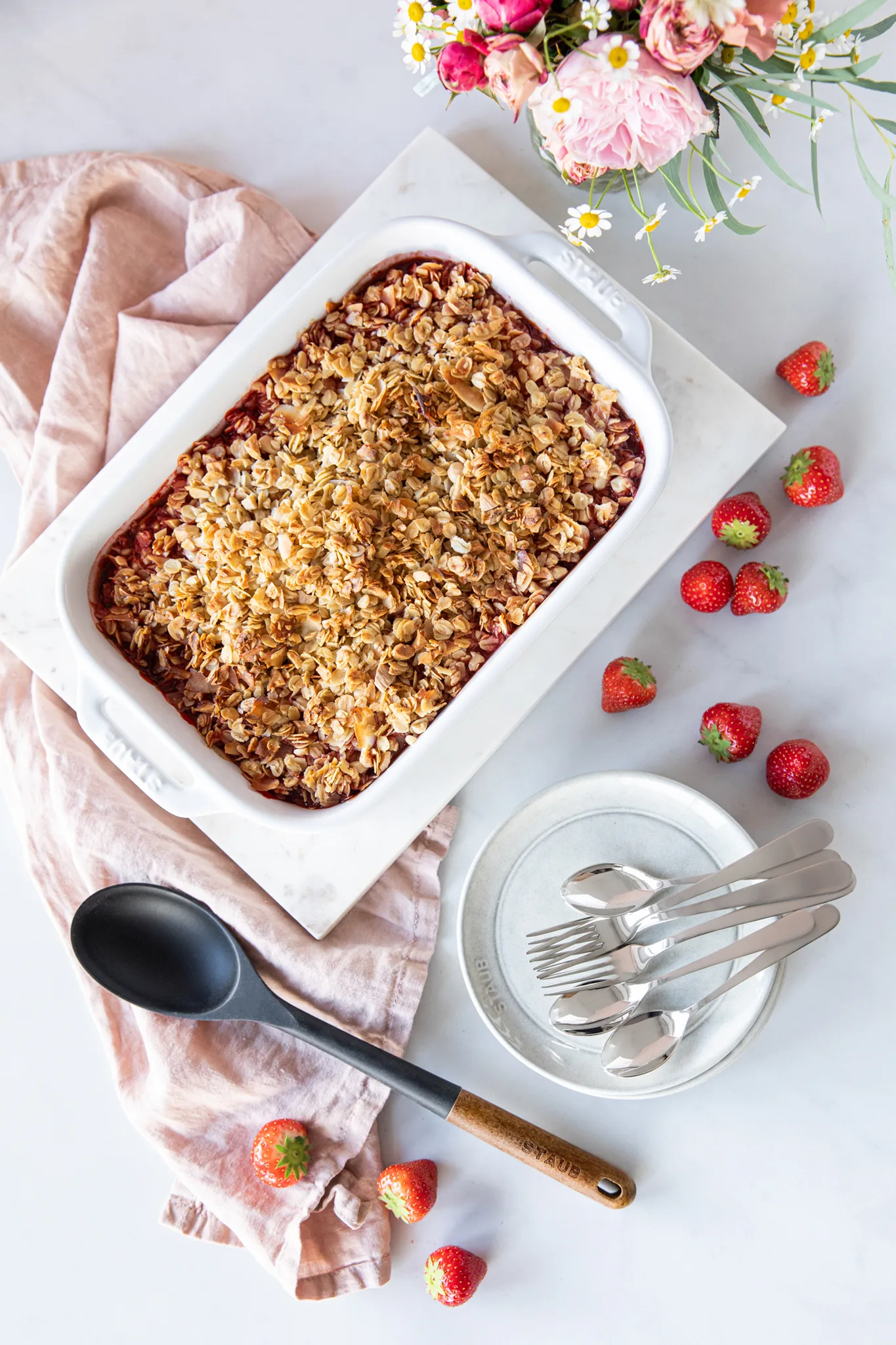 Staub suorakulmainen uunivuoka 34 cm x 24 cm, valkoinen STAUB