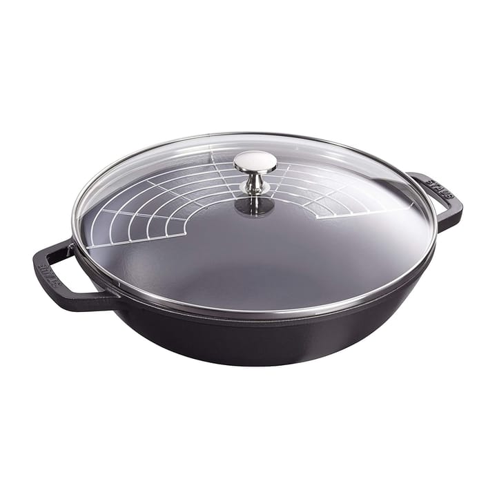 Wokkipannu lasikannella Ø30 cm 4,4 L - Musta - STAUB