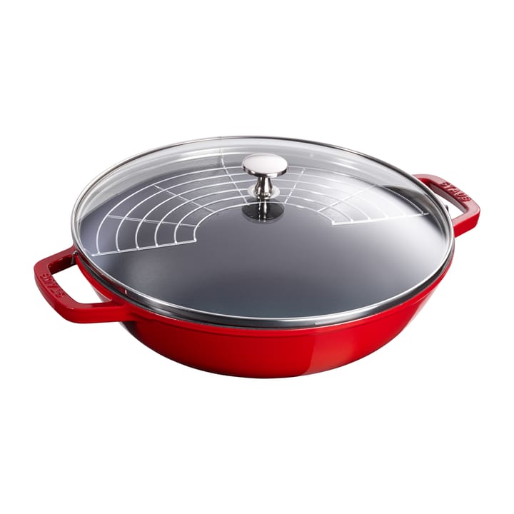 Wokkipannu lasikannella Ø30 cm 4,4 L - Punainen - STAUB