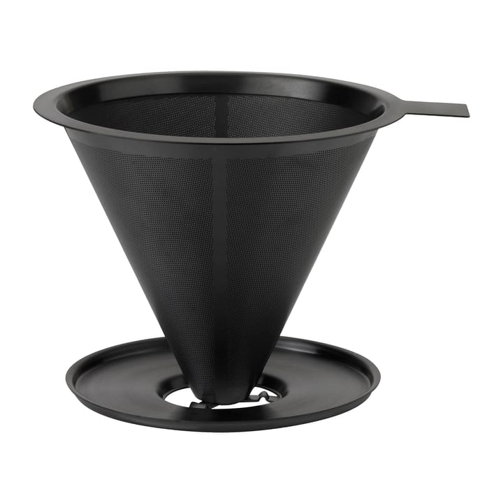 Nohr slow brew tiheäverkkoinen suodatinsuppilo kahville, Black metallic Stelton