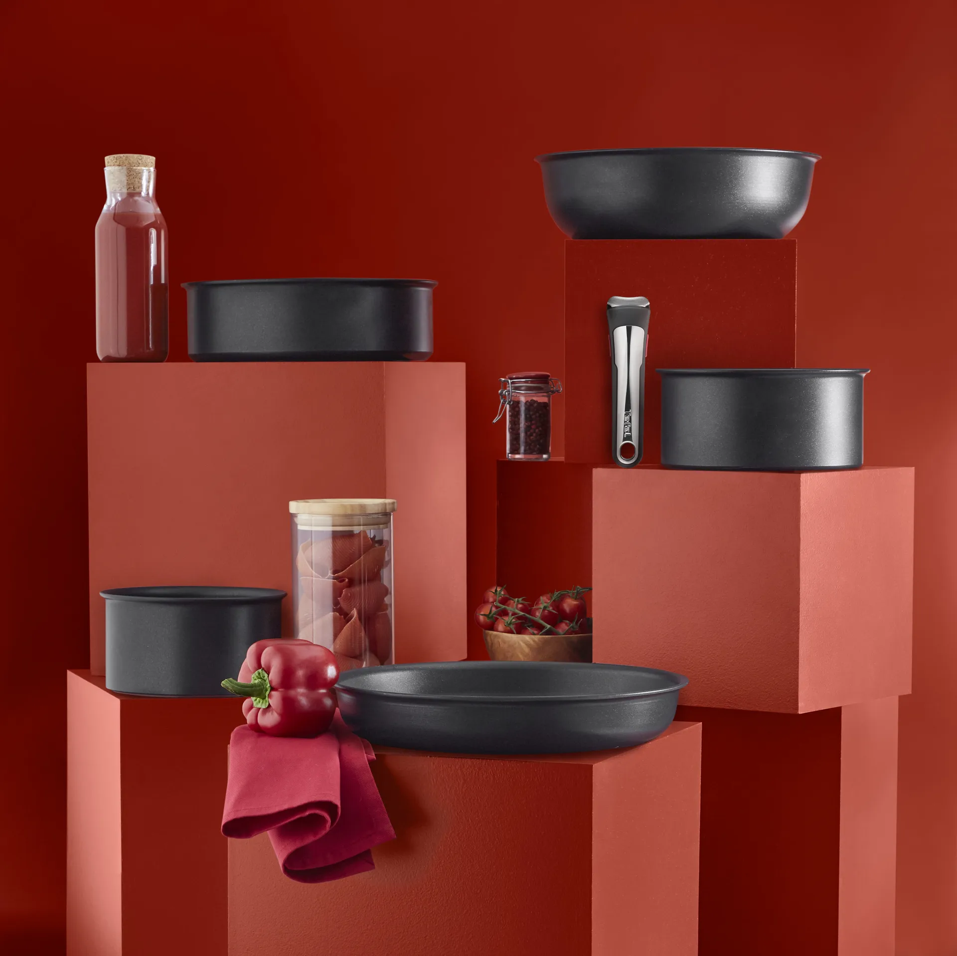 Ingenio Unlimited ON -paistinpannu- ja kattilasetti, 5 osaa Tefal