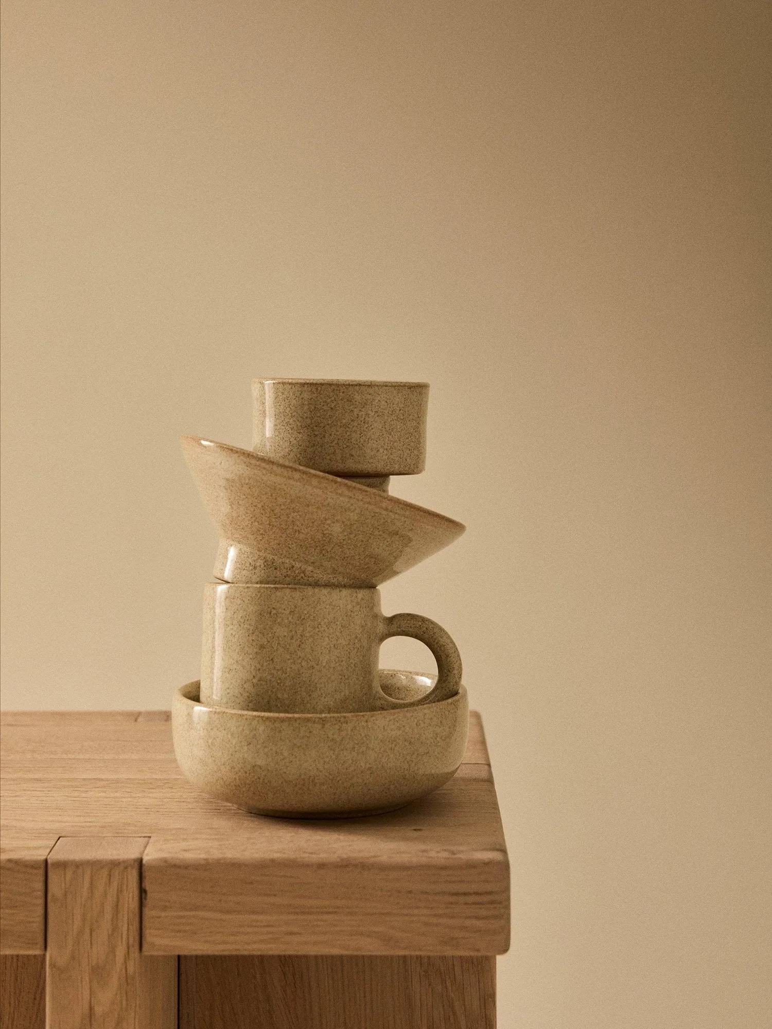 Elio cylinder kulho, Beige pilkullinen, Ø8,5x4,5 cm Tell Me More