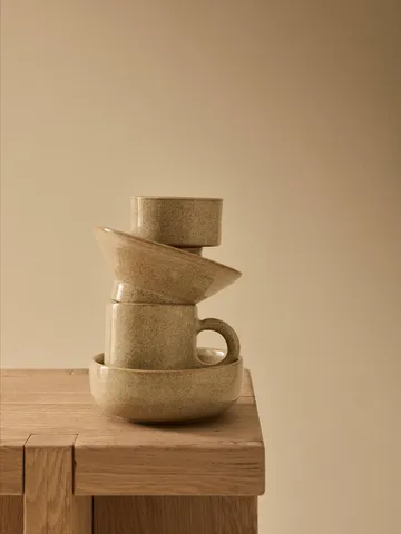 Elio cylinder kulho - Beige pilkullinen, Ø8,5x4,5 cm - Tell Me More