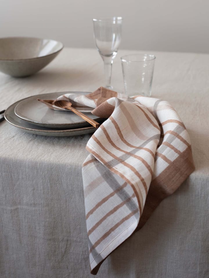 Ella lautasliina 50x50 cm, Hazelnut-ruudullinen Tell Me More