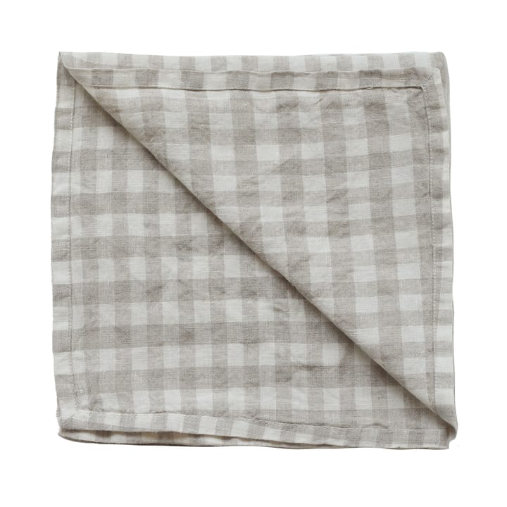 Gingham-ruudullinen pellavalautasliina 45 x 45 cm, Natural Tell Me More