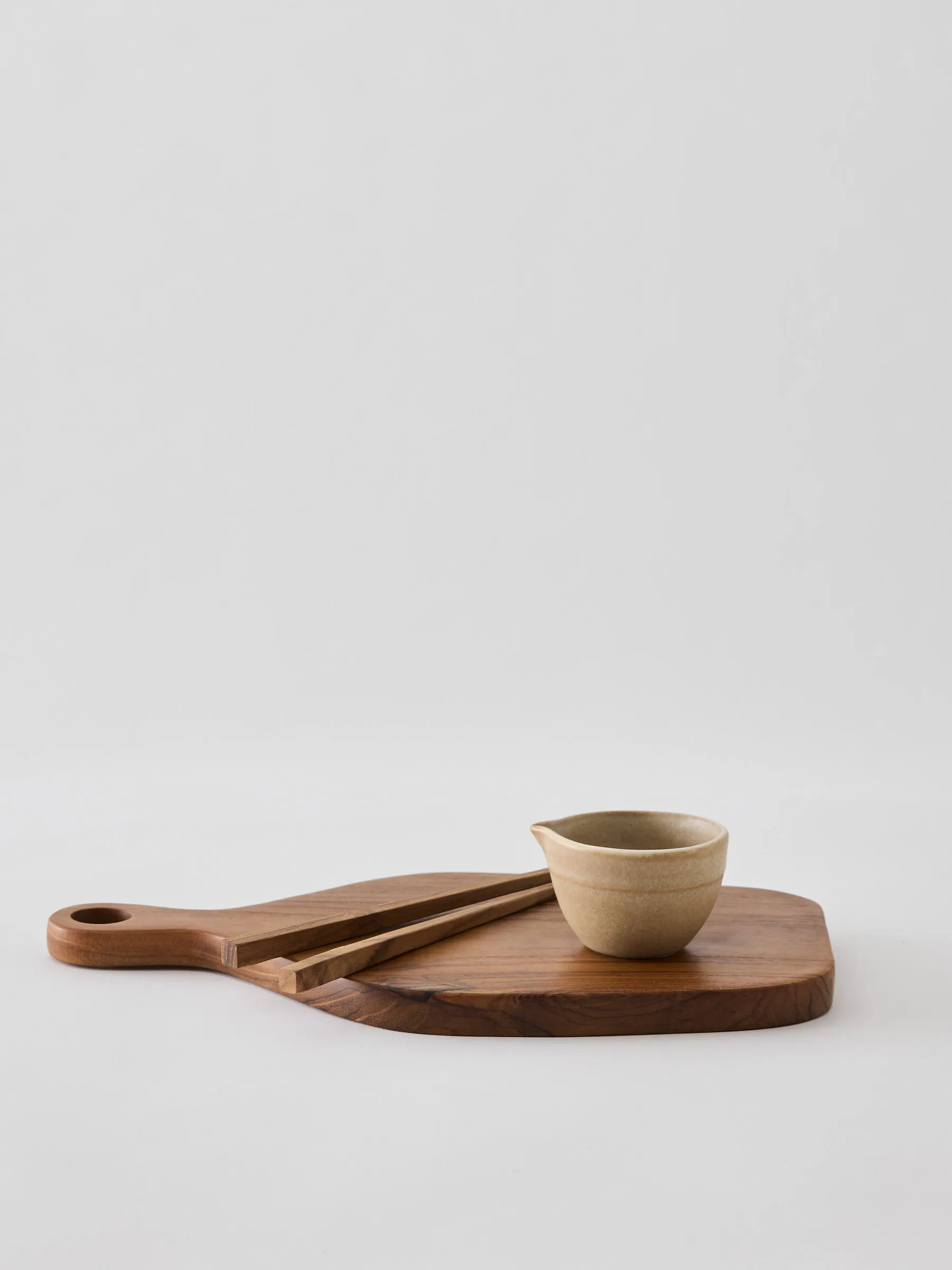 Teak tarjoilulauta, 17,5 x 30 cm Tell Me More