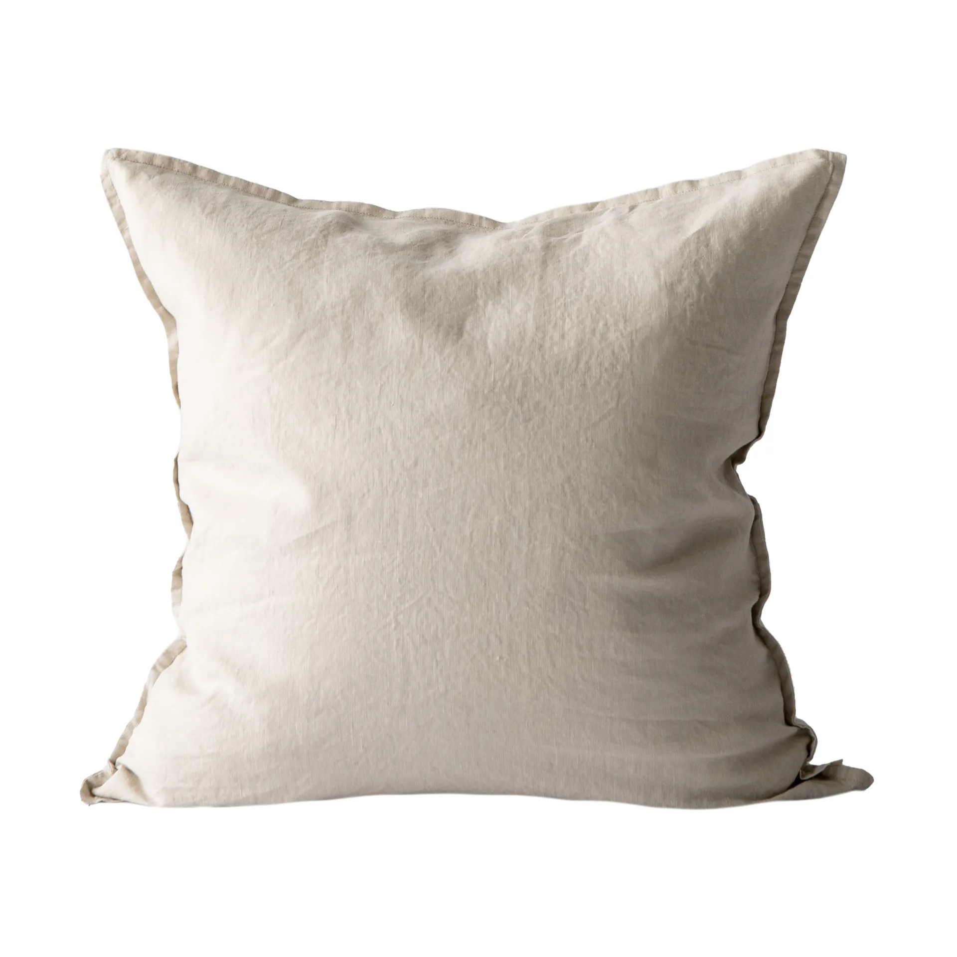 Washed linen tyynynpäällinen 50 x 50 cm, Lämmin harmaa Tell Me More