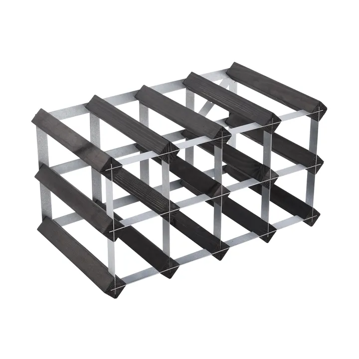 The Swedish Wine Rack Factory viiniteline koottuna - 12 pulloa musta mänty - The Swedish Wine Rack Factory