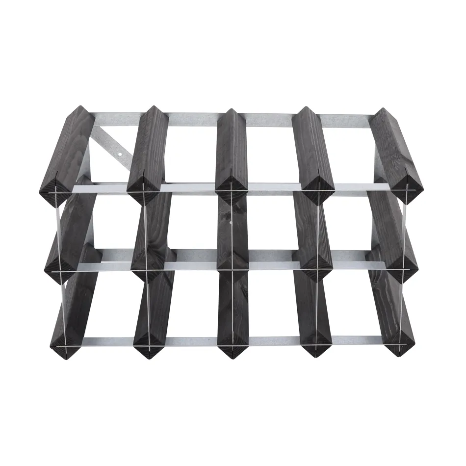 The Swedish Wine Rack Factory viiniteline koottuna, 12 pulloa musta mänty The Swedish Wine Rack Factory