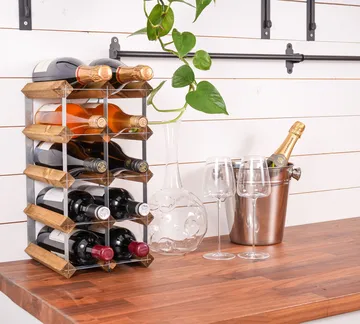 The Swedish Wine Rack Factory viiniteline koottuna - 12 pulloa vaalea mänty - The Swedish Wine Rack Factory