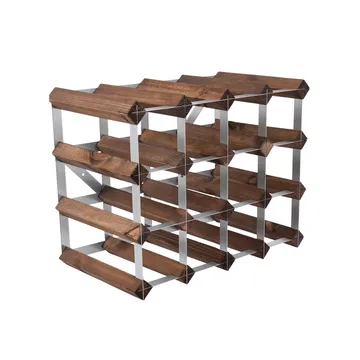 The Swedish Wine Rack Factory viiniteline koottuna - 16 pulloa tumma mänty - The Swedish Wine Rack Factory