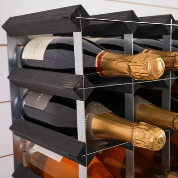 The Swedish Wine Rack Factory viiniteline koottuna - 30 pulloa musta mänty - The Swedish Wine Rack Factory