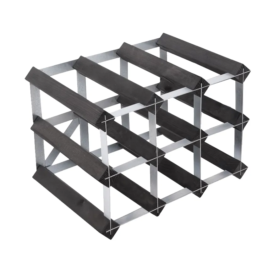 The Swedish Wine Rack Factory viiniteline koottuna, 9 pulloa musta mänty The Swedish Wine Rack Factory