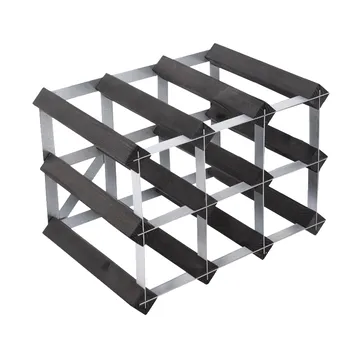 The Swedish Wine Rack Factory viiniteline koottuna - 9 pulloa musta mänty - The Swedish Wine Rack Factory